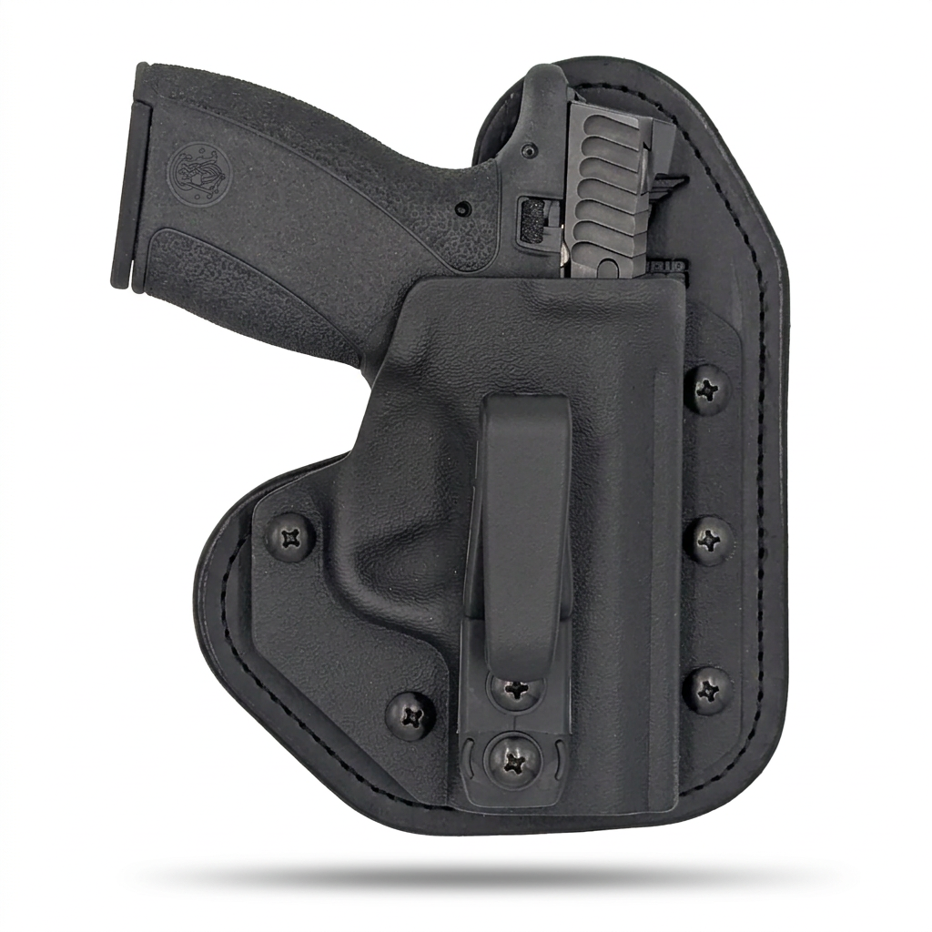 Black Hidden Hybrid single-clip appendix holster for Smith & Wesson Bodyguard 2.0, right-hand, no claw.