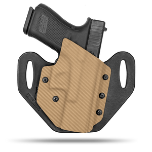 HIdden Hybrid Holsters, OWB, Outside the Waistband Holster made from quality leather and Kydex to provide comfort and retention