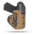 Hidden Hybrid Holsters Appendix holster, Optic Ready, IWB, Inside the waistband, Kydex on the outside, Leather on the backside makes for the most comfortble all day carry. Fits red dot optic.