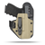 Hidden Hybrid Holsters Appendix holster, Optic Ready, IWB, Inside the waistband, Kydex on the outside, Leather on the backside makes for the most comfortble all day carry. Fits red dot optic.