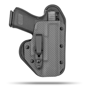 Comfortable Glock Appendix Holster Hidden Hybrid Holsters Right Hand Storm Gray Carbon Fiber