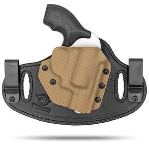 Hidden Hybrid Holsters Double Clip Revolver Holster that can be worn Inside the waistband or Outside the waistband