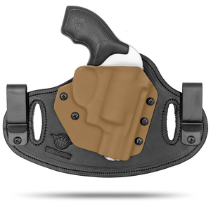 Hidden Hybrid Holsters Double Clip Revolver Holster that can be worn Inside the waistband or Outside the waistband