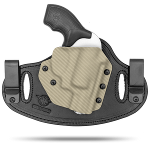 Hidden Hybrid Holsters Double Clip Revolver Holster that can be worn Inside the waistband or Outside the waistband