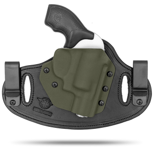 Hidden Hybrid Holsters Double Clip Revolver Holster that can be worn Inside the waistband or Outside the waistband