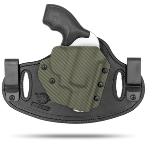 Hidden Hybrid Holsters Double Clip Revolver Holster that can be worn Inside the waistband or Outside the waistband