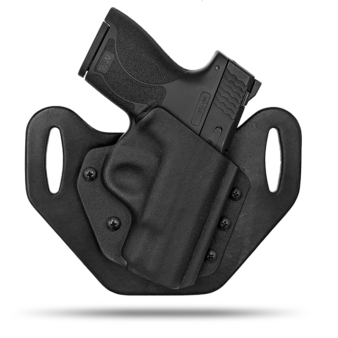 HIdden Hybrid Holsters, OWB, Outside the Waistband Holster made from quality leather and Kydex to provide comfort and retention