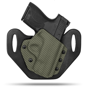 HIdden Hybrid Holsters, OWB, Outside the Waistband Holster made from quality leather and Kydex to provide comfort and retention