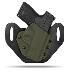 HIdden Hybrid Holsters, OWB, Outside the Waistband Holster made from quality leather and Kydex to provide comfort and retention