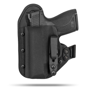 Ultra Comfortable Hidden Hybrid Holsters IWB, Conceled Carry Holster with Claw Concealment Option. The Claw puts pressure on the back of your belt t turn the grip closer to your body for less printing.