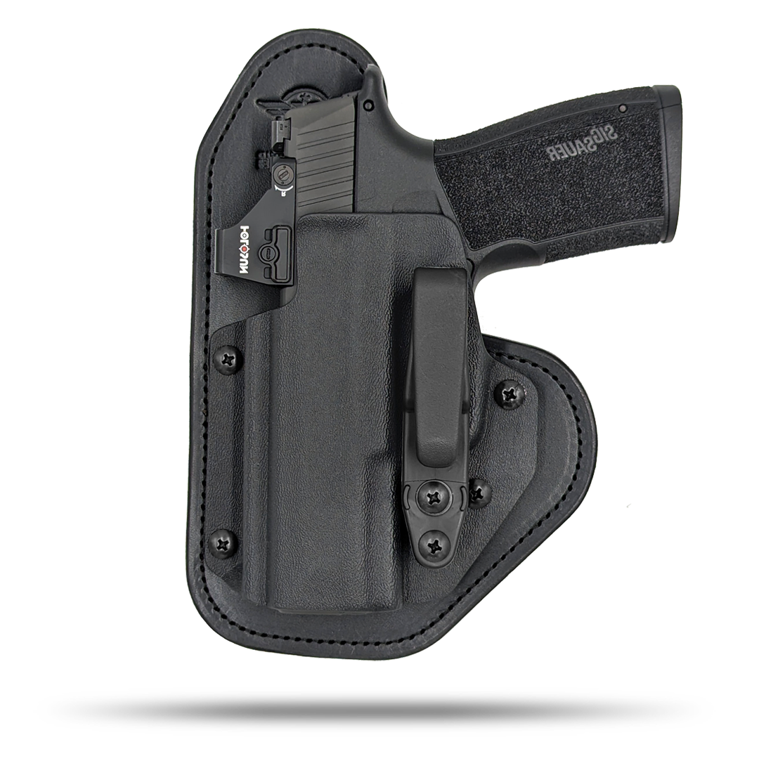 Ultra Comfortable, Optic Ready, Appendix and Strong Side Leather and Kydex Holster by Hidde Hybrid Holsters for Sig Sauer P365 xMacro