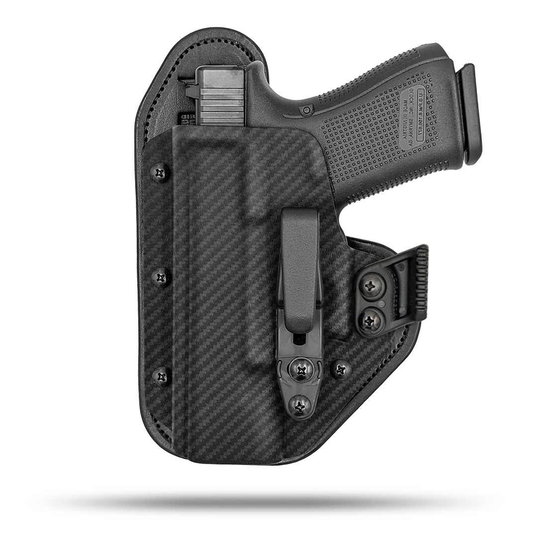 Comfortable Appendix or Small f the Back Holster with Claw Concealment Option by Hidden Hybrid Holsters