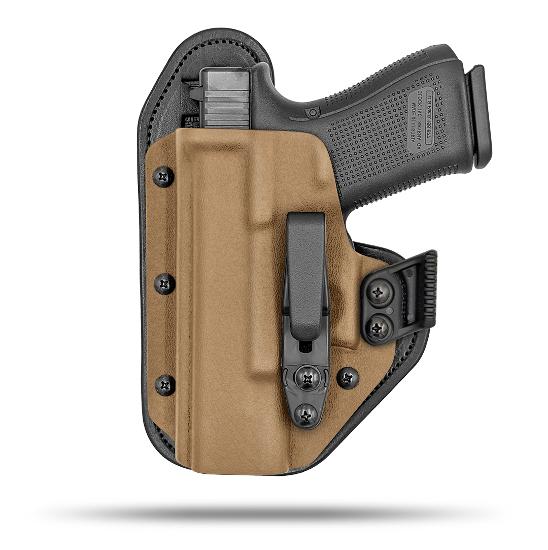 Comfortable Appendix or Small f the Back Holster with Claw Concealment Option by Hidden Hybrid Holsters