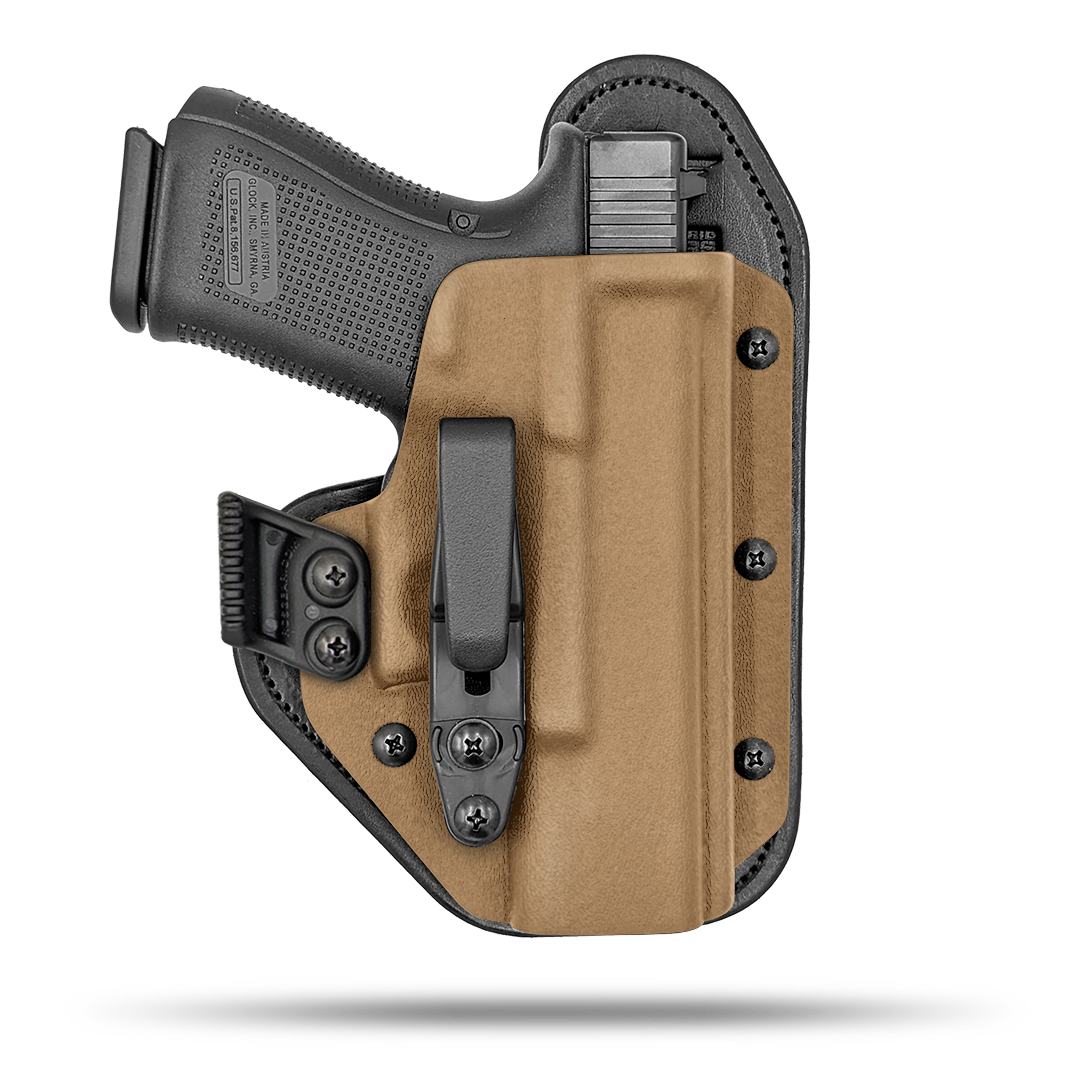 Ruger SR9 Compact Left Hand IWB Holster – Brown Leather, Inside Waistband Concealed Carry