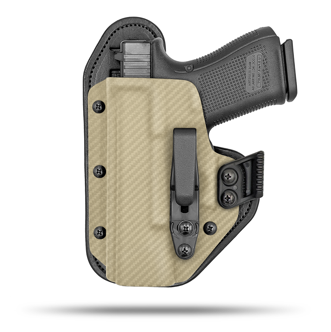 Comfortable Appendix or Small f the Back Holster with Claw Concealment Option by Hidden Hybrid Holsters