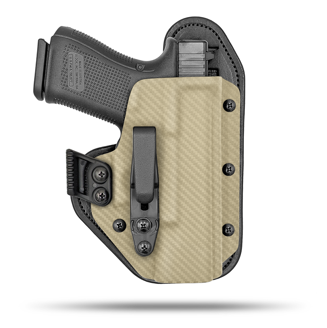 Comfortable Appendix or Small f the Back Holster with Claw Concealment Option by Hidden Hybrid Holsters