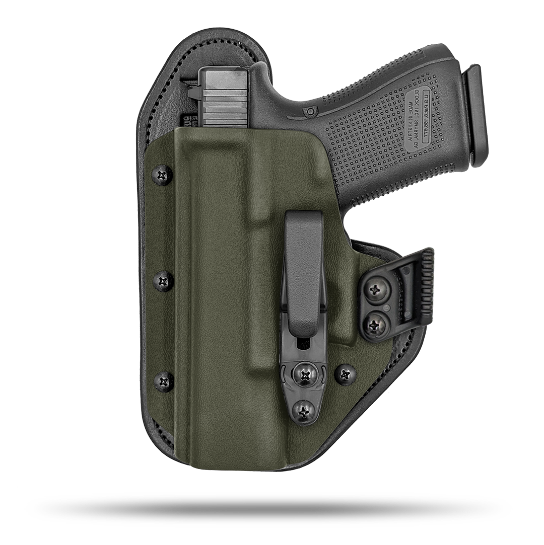 Comfortable Appendix or Small f the Back Holster with Claw Concealment Option by Hidden Hybrid Holsters