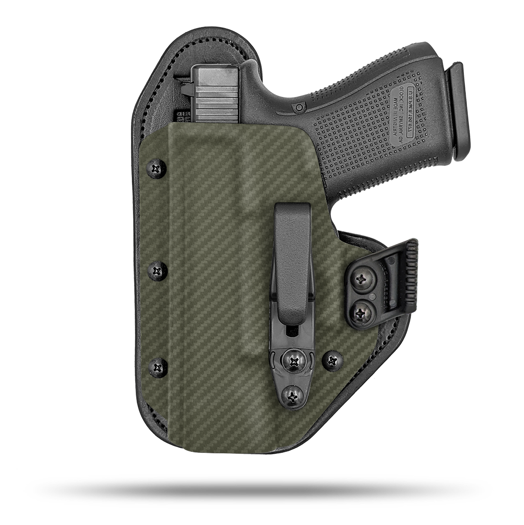 Comfortable Appendix or Small f the Back Holster with Claw Concealment Option by Hidden Hybrid Holsters