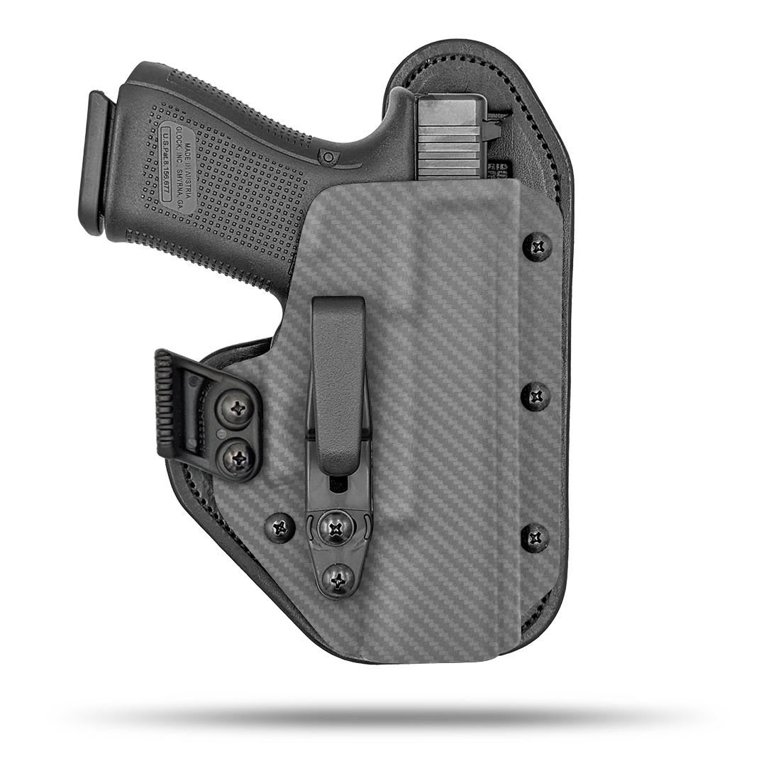 Comfortable Appendix or Small f the Back Holster with Claw Concealment Option by Hidden Hybrid Holsters