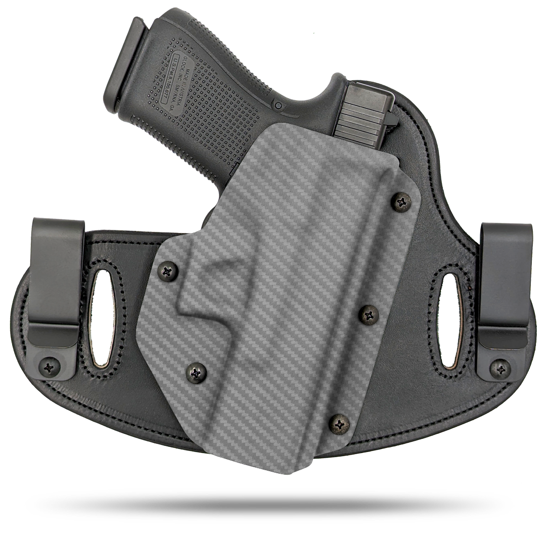 Glock Compatible - Fits Model 48 MOS - IWB & OWB - Double Clip - Hidden  Hybrid Holsters